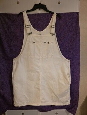 Lee White Denim Overall Jumper Cotton Blend Shortalls SZ:1X
